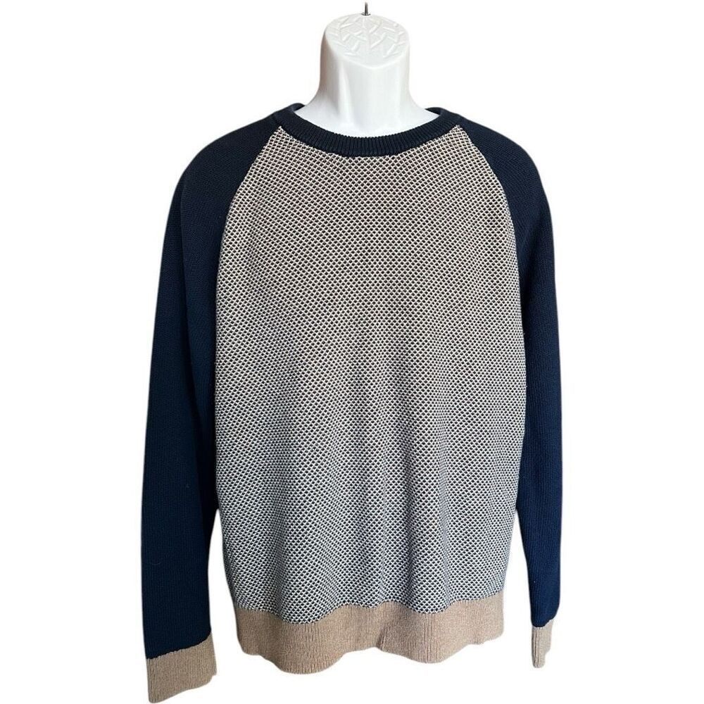 Mens Express Jeans Crewneck Ranglan Style Pullover Oxford Sweater - Sz XL
